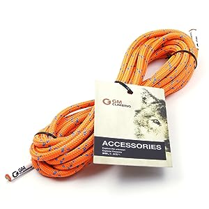 GM CLIMBING 20ft / 50ft Accessory Cord Rope Double Braid Pre Cut for Outdoor Recreation