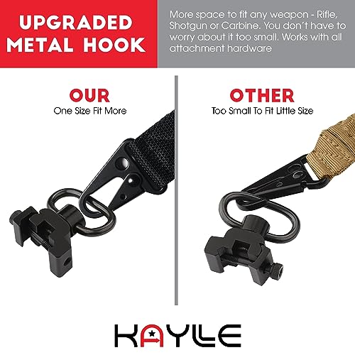 Kaylle 2-Point Rifle Sling Upgraded Hook